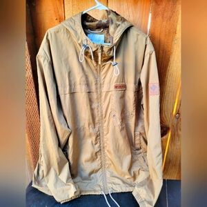 Carhartt Tan Windbreaker Jacket with Hood